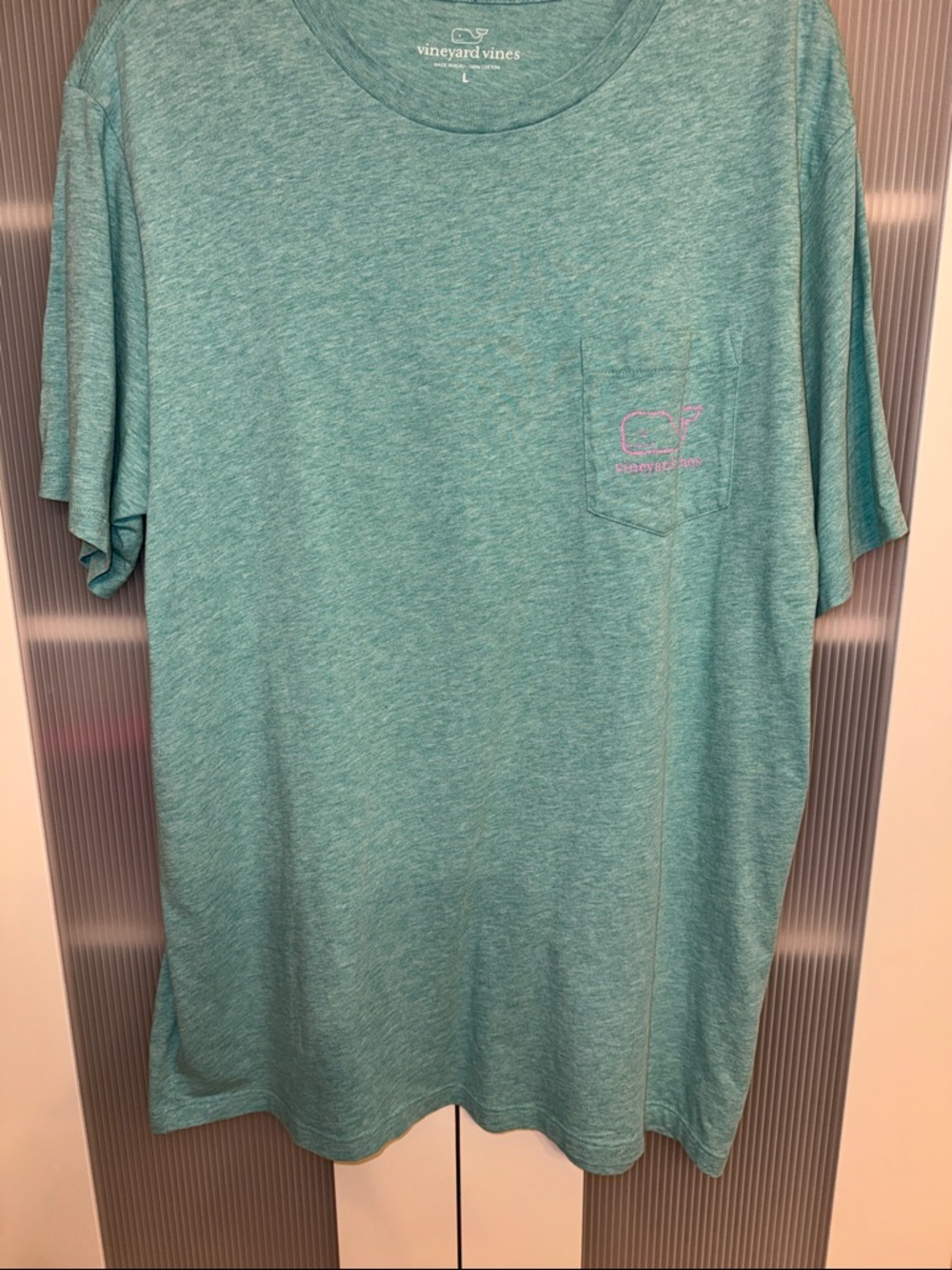 Vineyard Vines Heather Teal Short Sleeve Pocket Tee